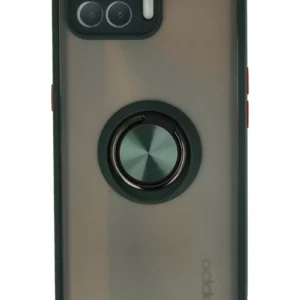 Newface Oppo Reno 4 Lite Kılıf Montreal Yüzüklü Silikon Kapak - Yeşil