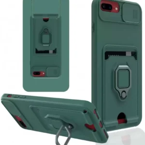 Newface İphone 7 Plus Kılıf Zuma Kartvizitli Yüzüklü Silikon - Yeşil