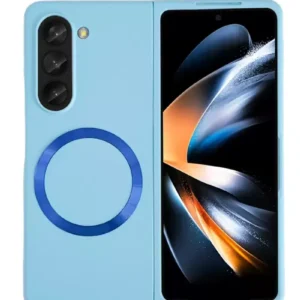 Newface Samsung Galaxy Z Fold 5 Kılıf Mata Fold Kapak - Sierra Blue
