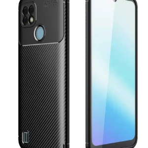 Newface Realme C21 Kılıf Auto Focus Karbon Kapak - Siyah