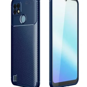 Newface Realme C21 Kılıf Auto Focus Karbon Kapak - Lacivert