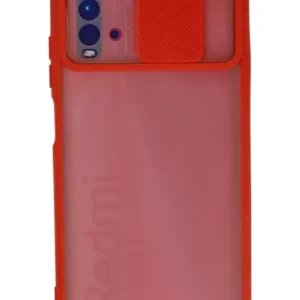 Newface Xiaomi Redmi 9t Kılıf Palm Buzlu Kamera Sürgülü Silikon - Kırmızı