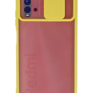 Newface Xiaomi Redmi 9t Kılıf Palm Buzlu Kamera Sürgülü Silikon - Sarı