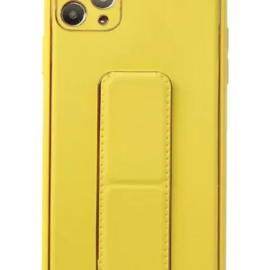 Newface İphone 11 Pro Max Kılıf Coco Deri Standlı Kapak - Sarı