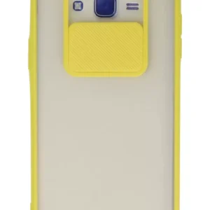 Newface Samsung Galaxy J7 Kılıf Palm Buzlu Kamera Sürgülü Silikon - Sarı