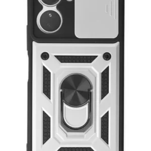 Newface Vivo Y16 Kılıf Pars Lens Yüzüklü Silikon - Gümüş