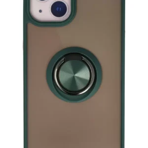 Newface İphone 13 Kılıf Montreal Yüzüklü Silikon Kapak - Yeşil