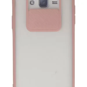 Newface Samsung Galaxy J7 Kılıf Palm Buzlu Kamera Sürgülü Silikon - Pembe