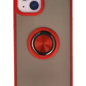 Newface İphone 13 Kılıf Montreal Yüzüklü Silikon Kapak - Kırmızı