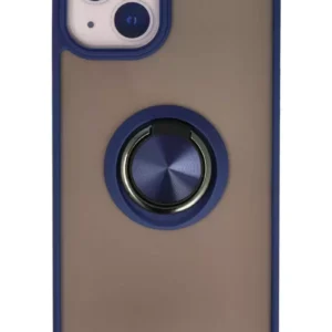 Newface İphone 13 Kılıf Montreal Yüzüklü Silikon Kapak - Lacivert