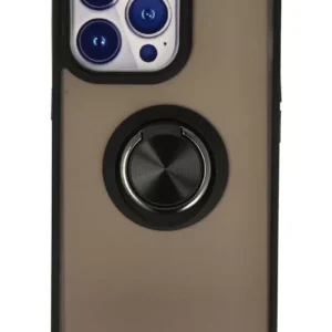 Newface İphone 13 Pro Kılıf Montreal Yüzüklü Silikon Kapak - Siyah