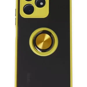 Newface Realme C53 Kılıf Montreal Yüzüklü Silikon Kapak - Sarı