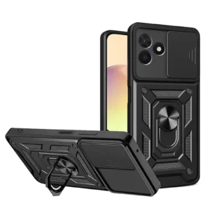 Newface Realme C53 Kılıf Pars Lens Yüzüklü Silikon - Siyah