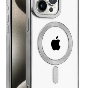 Newface İphone 15 Pro Kılıf Kronos Magsafe Kapak - Titanyum Gri