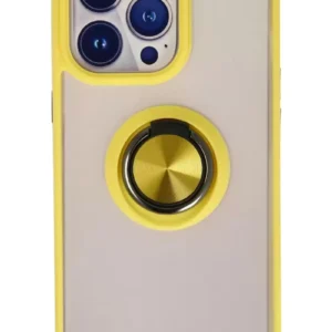 Newface İphone 13 Pro Kılıf Montreal Yüzüklü Silikon Kapak - Sarı