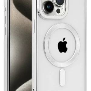 Newface İphone 15 Pro Max Kılıf Kronos Magsafe Kapak - Gümüş