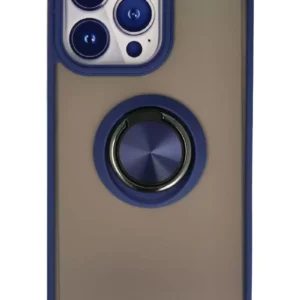 Newface İphone 13 Pro Kılıf Montreal Yüzüklü Silikon Kapak - Lacivert