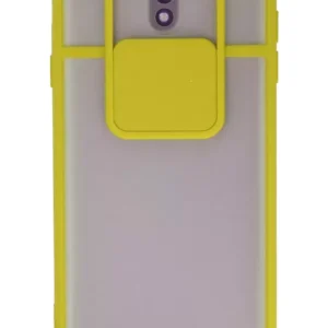 Newface Samsung Galaxy J7 Pro / J730 Kılıf Palm Buzlu Kamera Sürgülü Silikon - Sarı