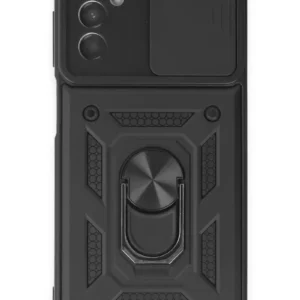 Newface Samsung Galaxy M14 5g Kılıf Pars Lens Yüzüklü Silikon - Siyah