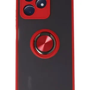 Newface Realme C53 Kılıf Montreal Yüzüklü Silikon Kapak - Kırmızı