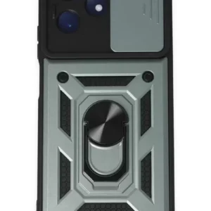 Newface Realme C53 Kılıf Pars Lens Yüzüklü Silikon - Yeşil