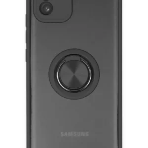 Newface Samsung Galaxy A03 Kılıf Montreal Yüzüklü Silikon Kapak - Siyah