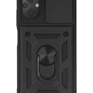 Newface Xiaomi Poco M5 Kılıf Pars Lens Yüzüklü Silikon - Siyah