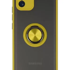 Newface Samsung Galaxy A03 Kılıf Montreal Yüzüklü Silikon Kapak - Sarı