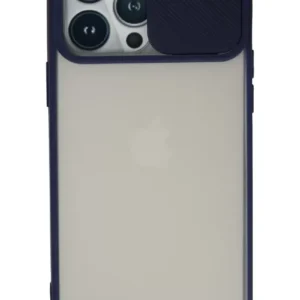 Newface İphone 13 Pro Max Kılıf Palm Buzlu Kamera Sürgülü Silikon - Lacivert