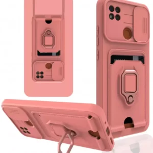 Newface Xiaomi Redmi 9c Kılıf Zuma Kartvizitli Yüzüklü Silikon - Pembe