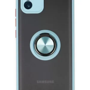 Newface Samsung Galaxy A03 Kılıf Montreal Yüzüklü Silikon Kapak - Buz Mavi