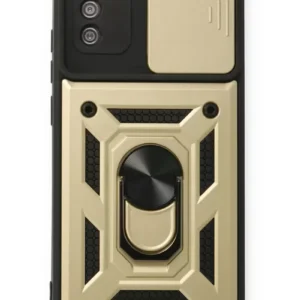 Newface Samsung Galaxy A03s Kılıf Pars Lens Yüzüklü Silikon - Gold