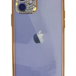 Newface İphone 12 Kılıf Liva Taşlı Silikon - Pembe