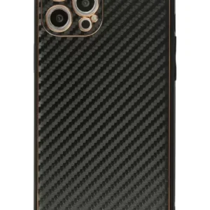 Newface İphone 12 Pro Kılıf Coco Karbon Silikon - Siyah