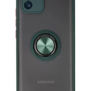 Newface Samsung Galaxy A03 Kılıf Montreal Yüzüklü Silikon Kapak - Yeşil