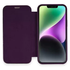 Newface İphone 12 Kılıf Dolpin Kapaklı - Derin Mor