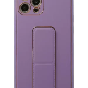 Newface İphone 12 Pro Kılıf Coco Deri Standlı Kapak - Lila