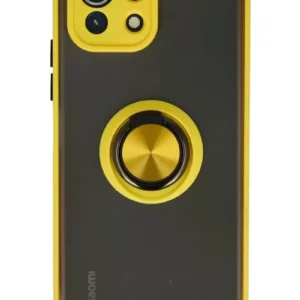 Newface Xiaomi Mi 11 Lite Kılıf Montreal Yüzüklü Silikon Kapak - Sarı