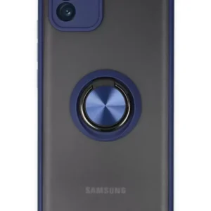 Newface Samsung Galaxy A03 Kılıf Montreal Yüzüklü Silikon Kapak - Lacivert