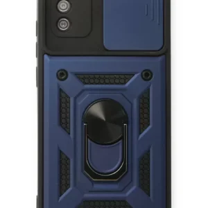 Newface Samsung Galaxy A03s Kılıf Pars Lens Yüzüklü Silikon - Lacivert