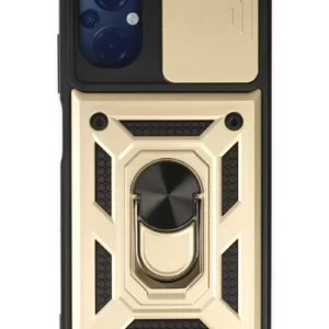 Newface Xiaomi Poco M5 Kılıf Pars Lens Yüzüklü Silikon - Gold