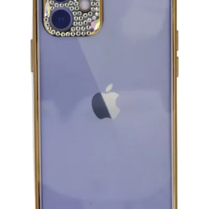Newface İphone 12 Kılıf Liva Taşlı Silikon - Mor