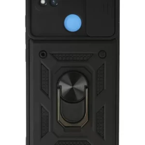 Newface Xiaomi Redmi 9c Kılıf Pars Lens Yüzüklü Silikon - Siyah