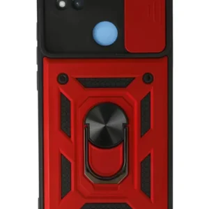 Newface Xiaomi Redmi 9c Kılıf Pars Lens Yüzüklü Silikon - Kırmızı