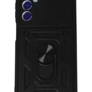 Newface Samsung Galaxy M34 5g Kılıf Pars Lens Yüzüklü Silikon - Siyah