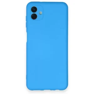 Newface Samsung Galaxy A04 Kılıf Nano İçi Kadife Silikon - Mavi