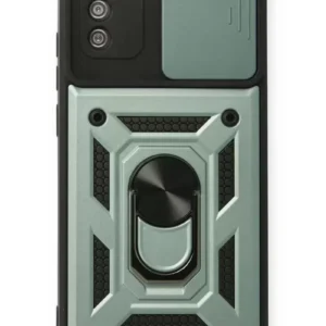 Newface Samsung Galaxy A03s Kılıf Pars Lens Yüzüklü Silikon - Yeşil