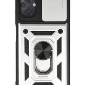 Newface Xiaomi Poco M5 Kılıf Pars Lens Yüzüklü Silikon - Gümüş