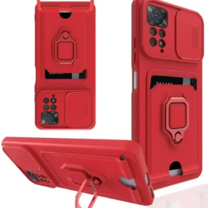 Newface Xiaomi Redmi Note 12 Pro 4g Kılıf Zuma Kartvizitli Yüzüklü Silikon - Kırmızı