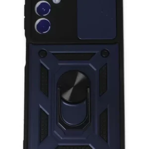 Newface Samsung Galaxy M34 5g Kılıf Pars Lens Yüzüklü Silikon - Lacivert